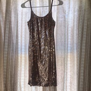 Forever 21 dark tan sequin dress